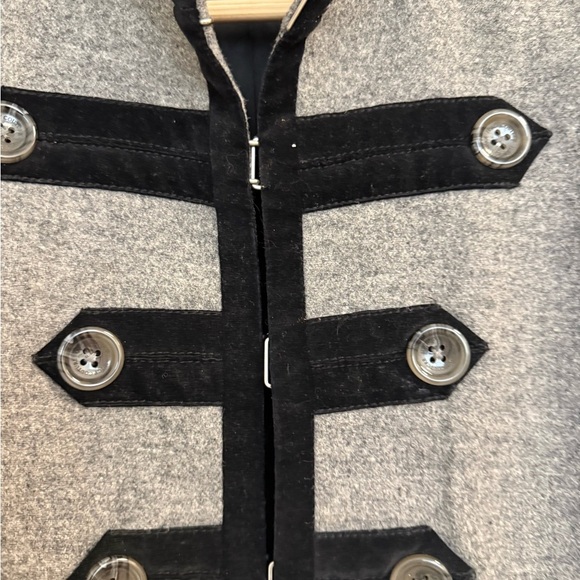 Juicy Couture L vintage military vibes Heather Gray Blazer with Black Trim EVC - Picture 2 of 13